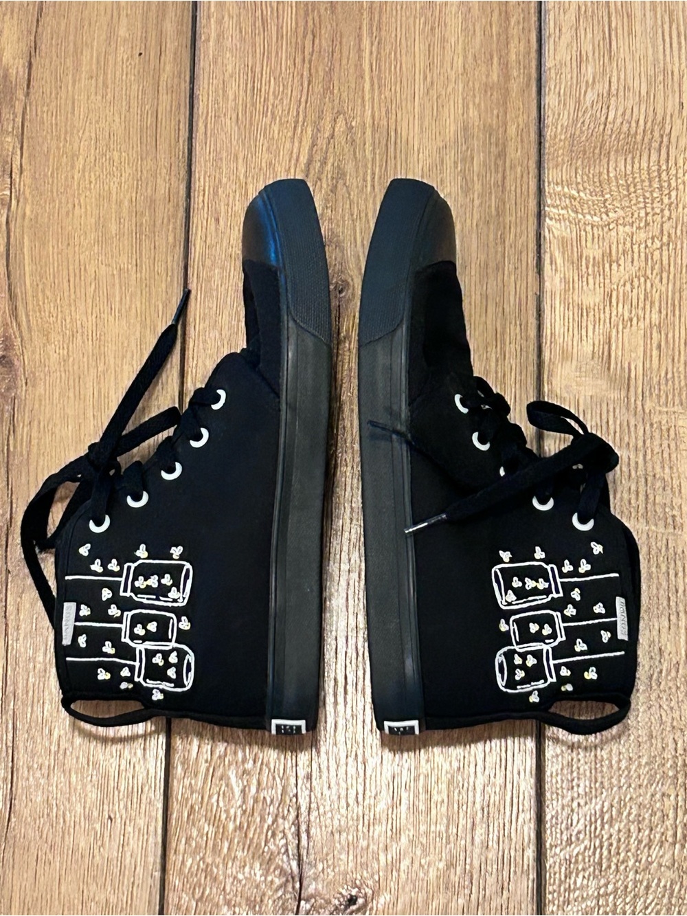 BANGS Firefly High Top Vegan Canvas Lace Up Black Onyx Sneaker Women’s 8.5 Men 7 - Picture 6 of 16